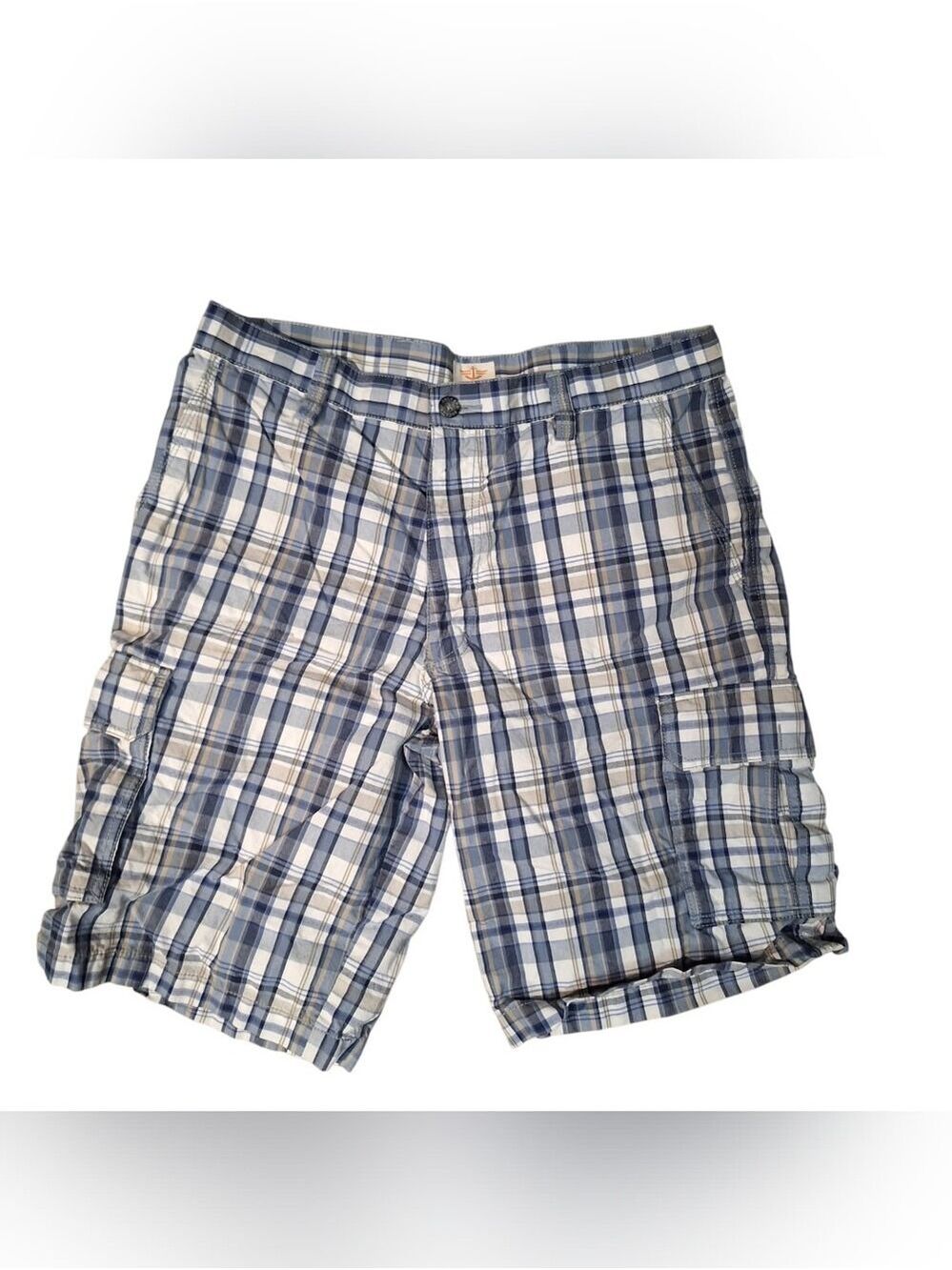 Dockers Men's Blue Plaid Cargo Shorts 34